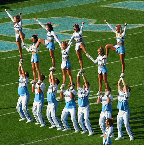 Cheerleaders doing their thing...