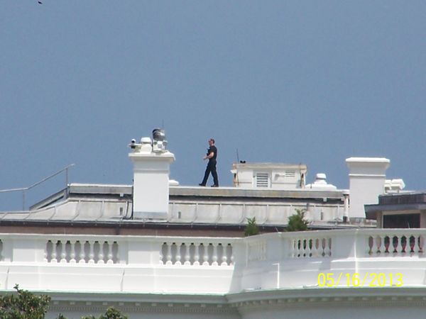 "Snipers" on roof of The White House in DC...
