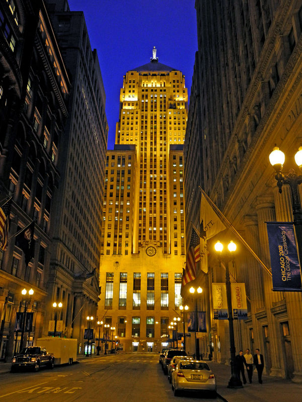 Hand held. Chicago Board of Trade....