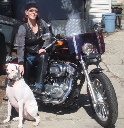 Annette with beloved Harley & dog, Zoey....
