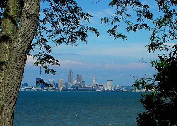 Skyline of Cleveland...