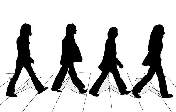 Silhouette of the iconic Abbey Road shot...