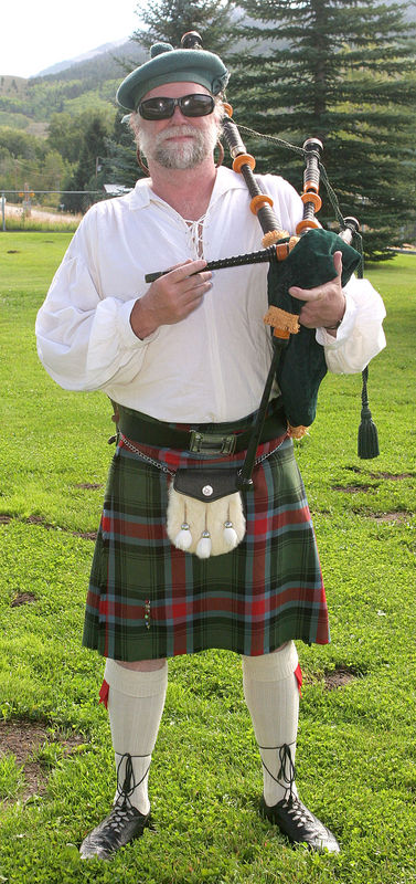 A piper at a wedding in Briggs, Idaho. Oddly, he s...