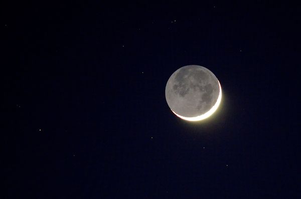 crescent moon and stars...