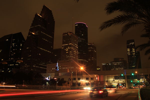 Downtown Houston, 2 sec exposure, ISO 100, with tr...