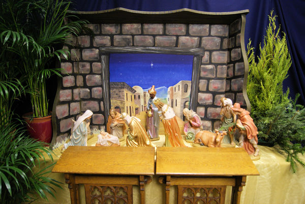 Crib in entrance to Church (60 years old)...