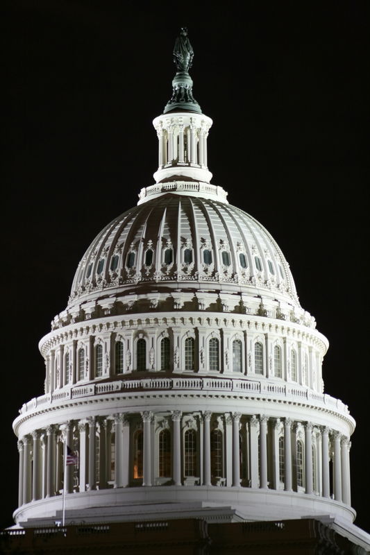 The Capitol dome at night...