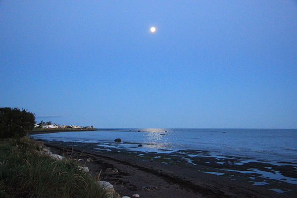 The morning moon on the Gaspé Peninsula...