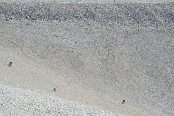 Mountain bikers just leaving the summit...