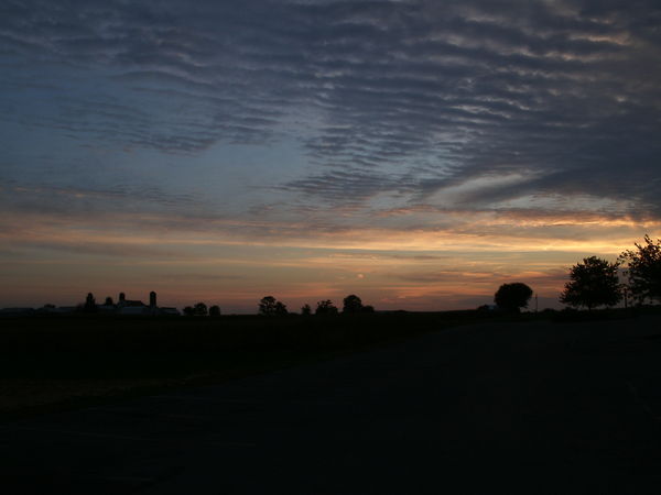 Sunrise over farm...