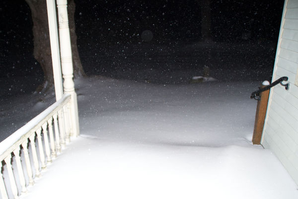 Snow over a foot deep - it's even with the porch (...