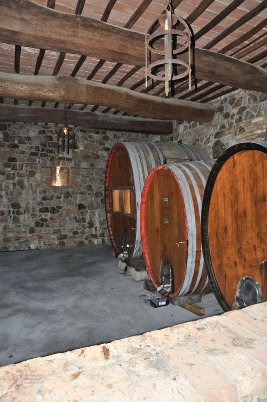 wine barrels...