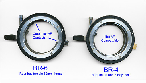 Nikon BR-6 & BR-4 rings...