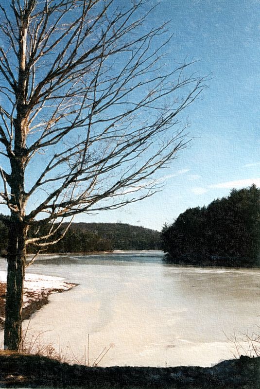 frozen Delaware River...