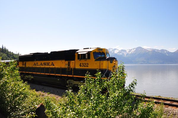 Alaska railroad at turnagain arm...