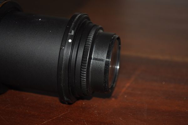 DCR-250 reversed sticking out of the 100mm lens, A...
