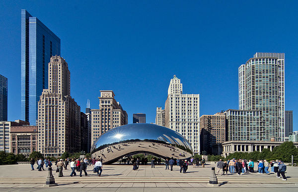 Cloudgate (the Bean) and Chicago Skyline...