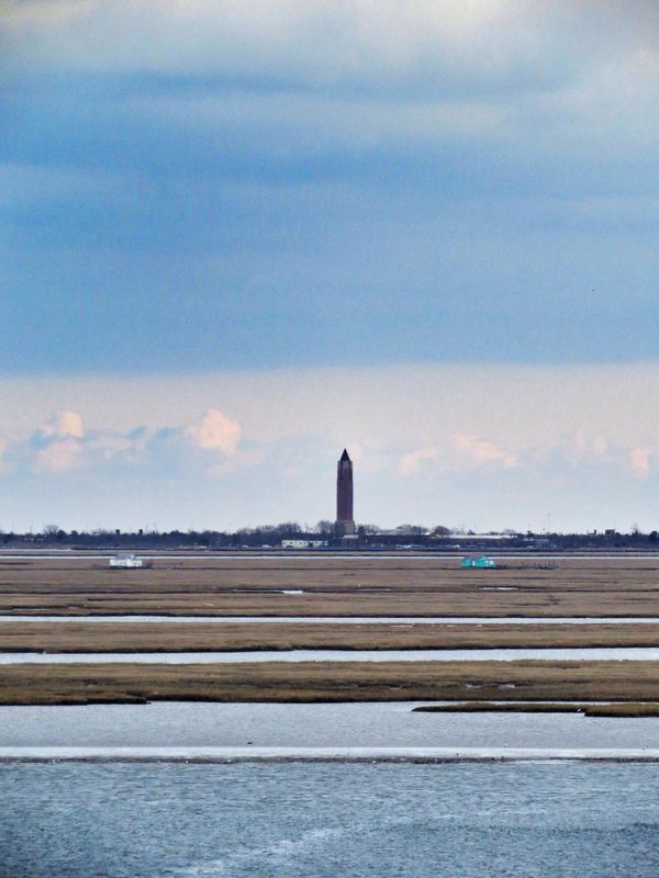 The Jones Beach needle from the pier on the preser...