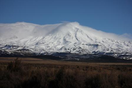 Mt Ruapehu, about 2 hours away...