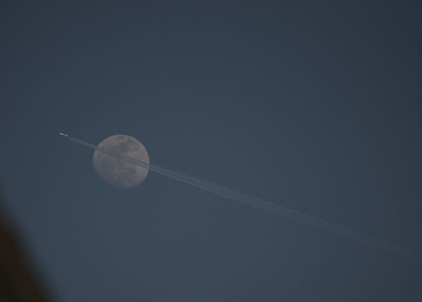 Jet transiting the moon...