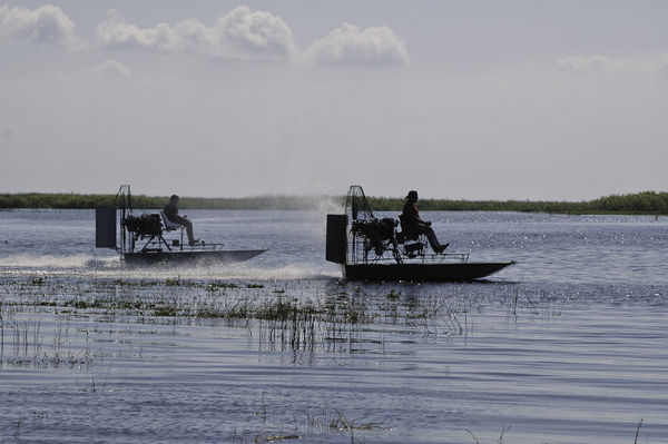 Airboat racing...