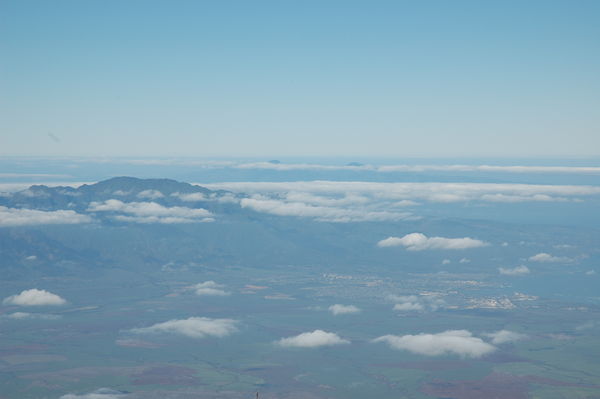 View from Haleakala, above the clouds and you can ...