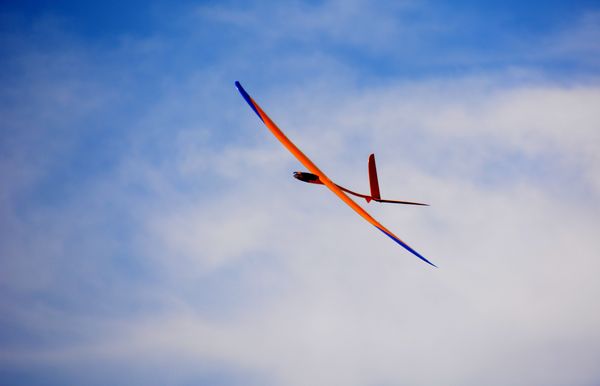 Motorized Glider in Flight...