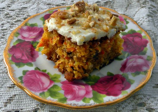 Carrot Cake made with coconut, pineapple, carrots ...