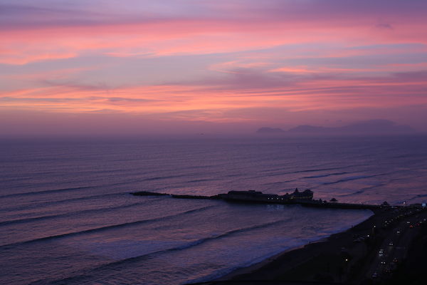 View of La Rosa Nautica and the Pacific at sunset...