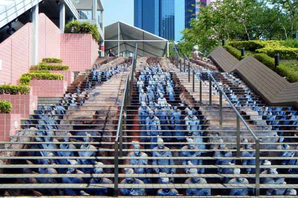 Terra Cotta Army on Stairs - Hong Kong...