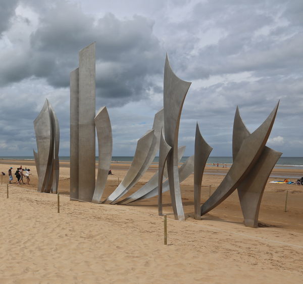 Memorial sculpture on Omaha Beach...