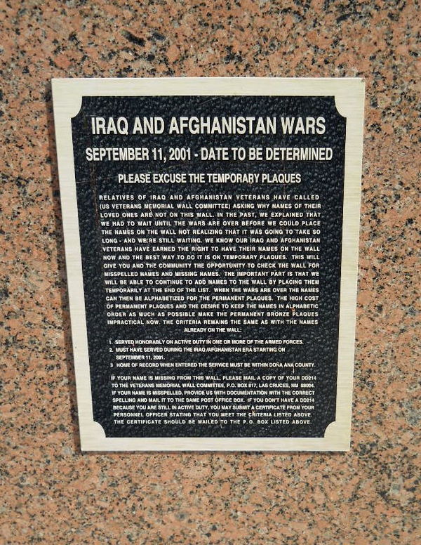 Temporary Plaque - ongoing war...