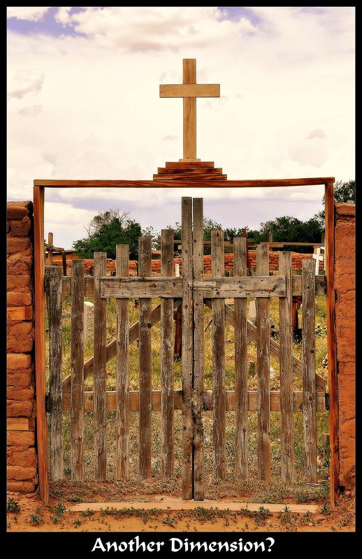 Taos reservation entrance to graveyard...