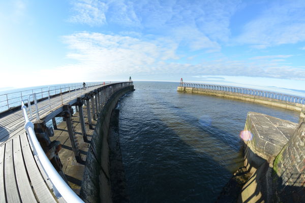 The two Piers @ Whitby from steps leading to secon...