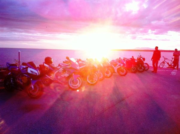 Bikers AT sunset.......
