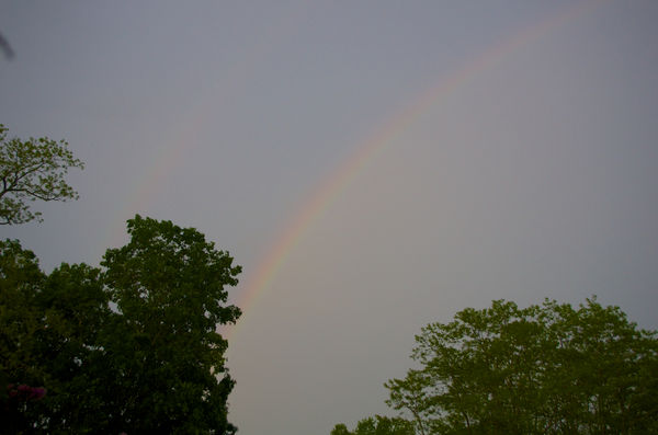 Nature's pattern - a double rainbow tonight betwee...