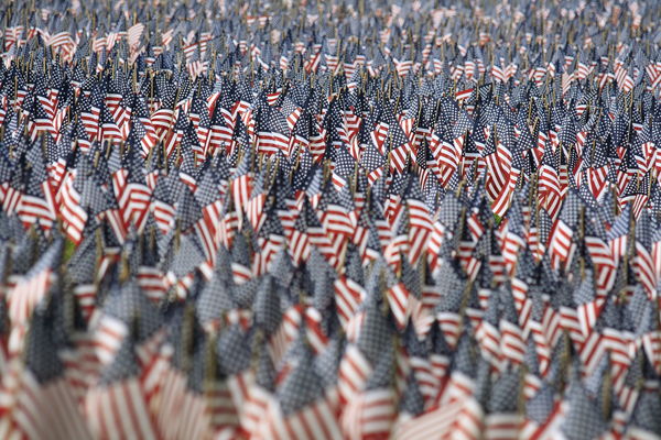 Boston Memorial Day - Each flag represents one Mas...
