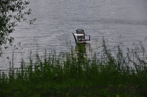 Table and chair for 2 but don't slip off the dock ...
