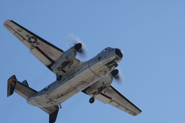 US Navy airplane doing touch and goes...