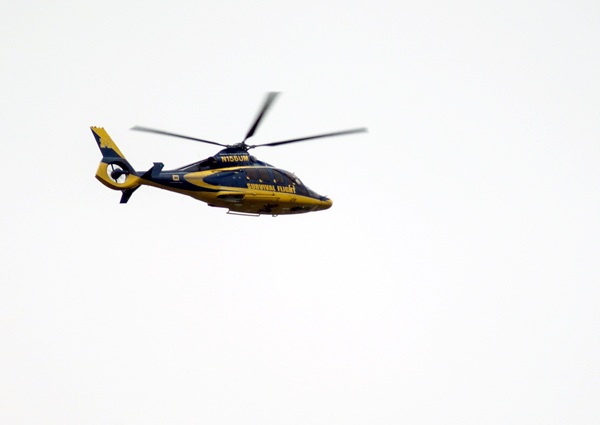 First shot at the copter as it flew over...