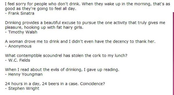 1st 6 Booze Quotes...