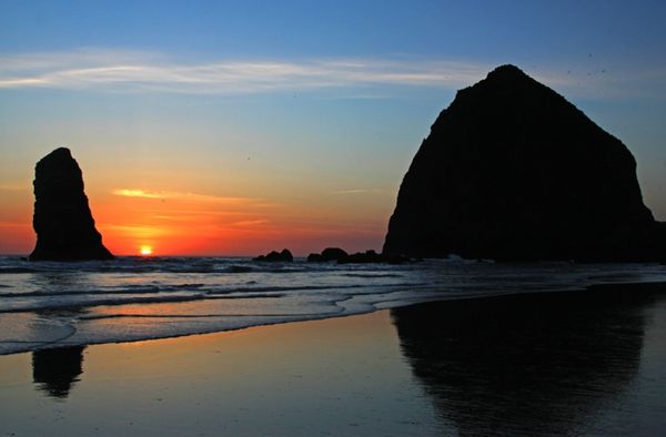 Sunset at Cannon Beach...
