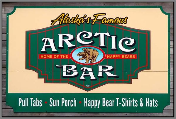 Arctic bar with happy bears is located in Ketchika...