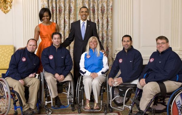 Team Visiting with Obama...
