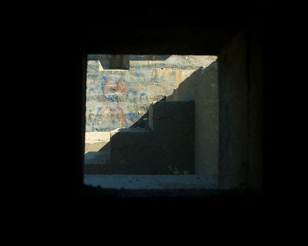 Through a window in the fort. I liked the many ang...