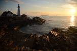 Sunrise at Portland Light. Cape Elizabeth, Maine...