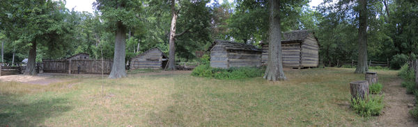 Make that 12 - Pano of the yard behind the cabin (...
