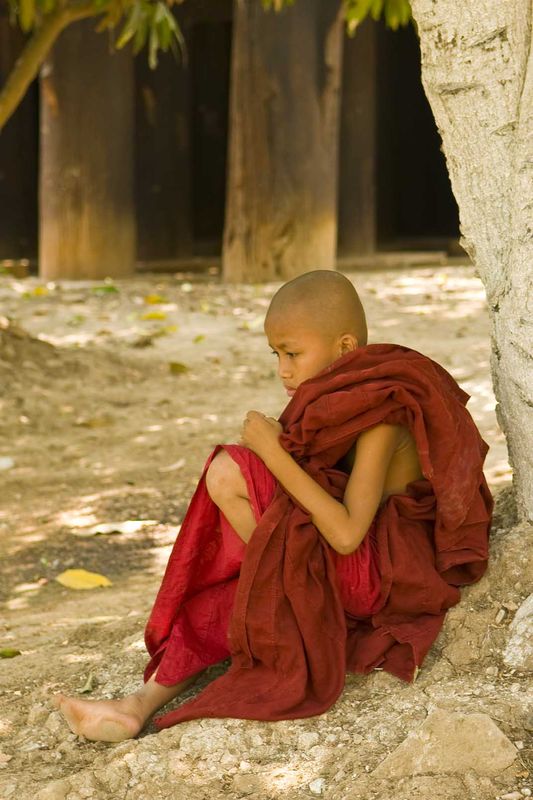 very young monk, they visit the temple for a short...