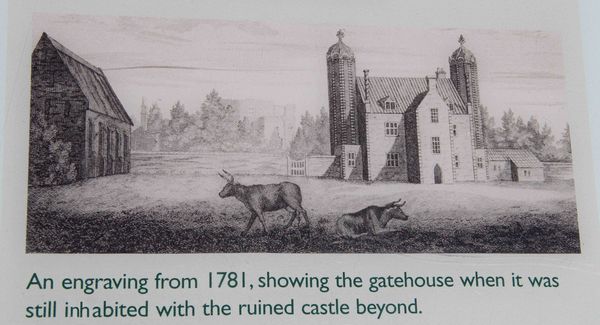 Outer Gate House in 1781. Note the barn on left ha...