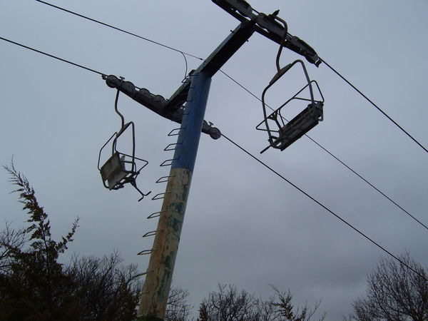 Up in the AIR on ski lift-Devils Nest...